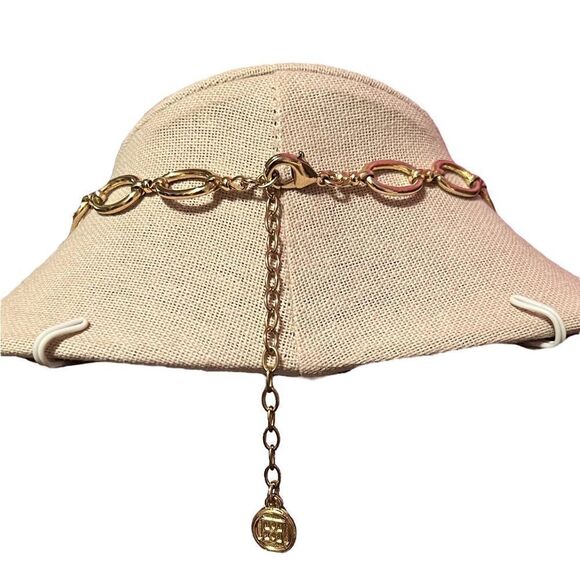 Dana Buchman Peach Color Stone Gold Tone Statement Necklace - Picture 2 of 3